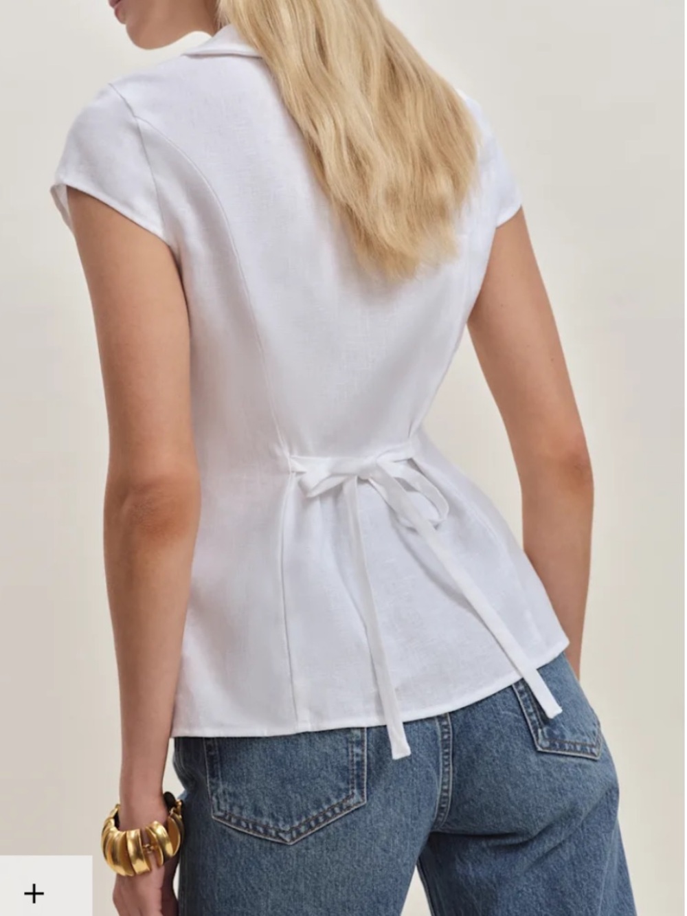 Reformation Molly Linen Shirt white